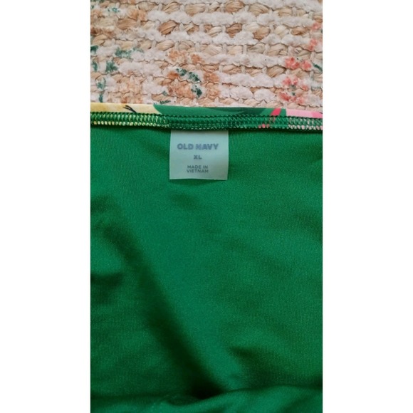 NWT Old Navy Green Floral Side Tie Swim Dress Built In Briefs Padded Vacation - Picture 8 of 14